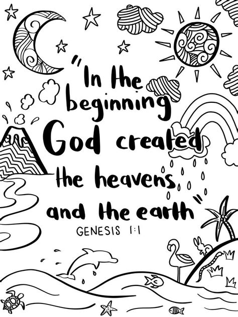 Free Printable Genesis Coloring Page