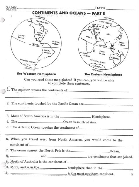 Free Printable Geography Worksheets