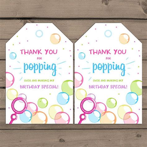 Free Printable Gift Tags For Bubbles Birthday