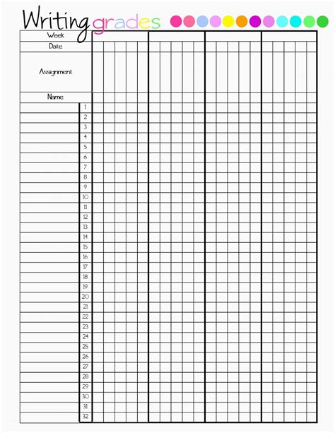 Free Printable Gradebook Sheets