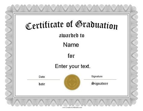 Graduation Certificate Template Customize Online & Print