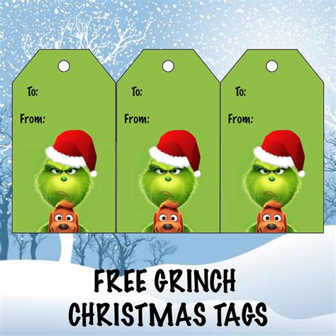 Free Printable Grinch Gift Grinch Christmas Tags