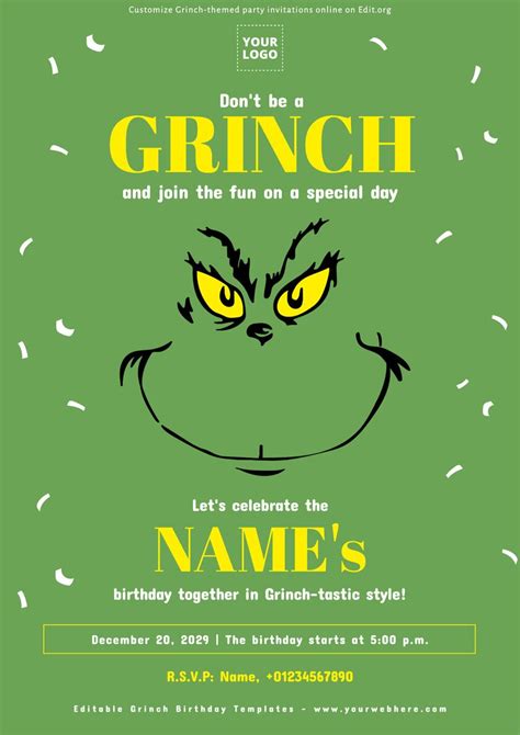 Free Printable Grinch Invitations