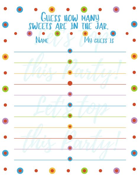 Free Printable Guess How Many Sweets In The Jar Template