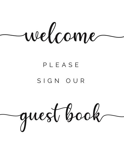 Free Printable Guest Book Sign Template