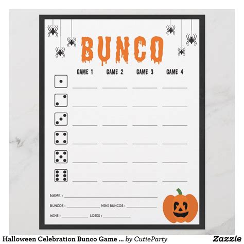 Free Printable Halloween Bunco Score Sheets