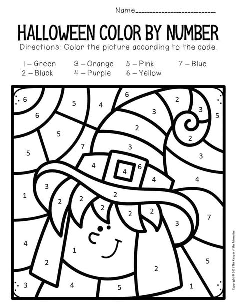 Free Printable Halloween Color By Number