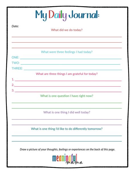 Free Printable Journal Pages For Students