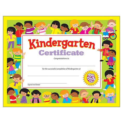 Free Printable Kindergarten Certificate