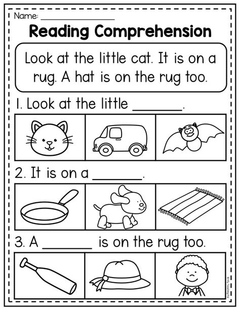 Free Printable Kindergarten Worksheets Reading