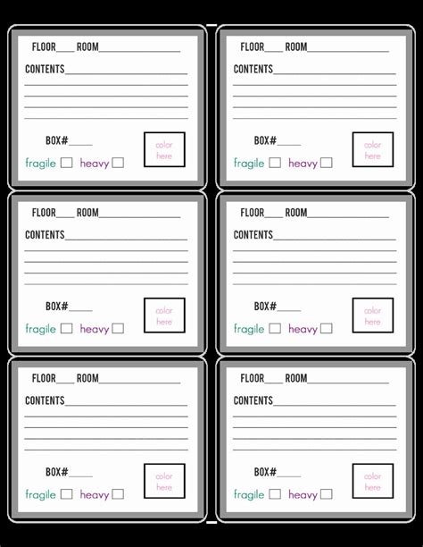 Free Printable Label Templates For Moving Box