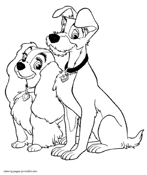 Free Printable Lady And The Tramp Coloring Pages