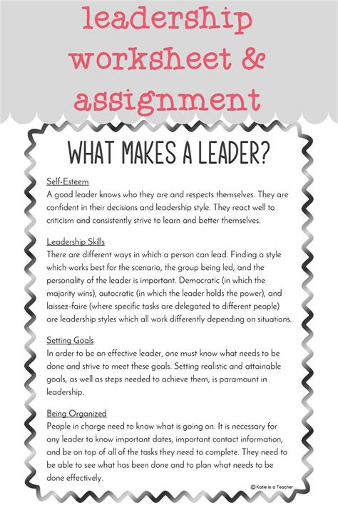 Free Printable Leadership Worksheets