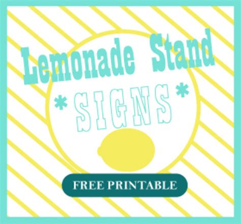 Free Printable Lemonade Stand Sign Template