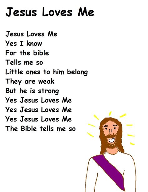 Free Printable Lyrics To Jesus Loves Me