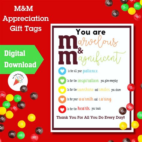 Free Printable M&m Gift Tags