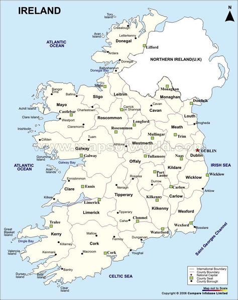 Free Printable Map Of Ireland