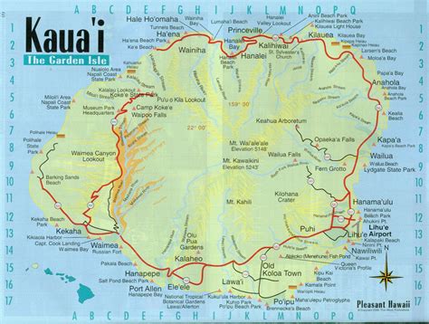 Free Printable Map Of Kauai