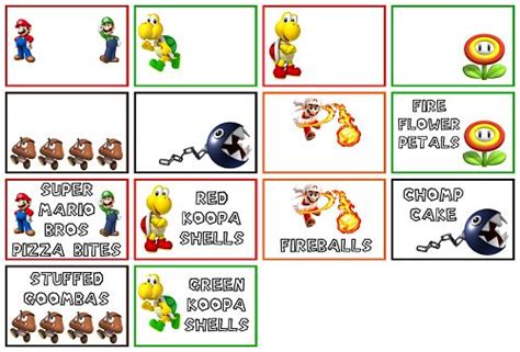 Free Printable Mario Food Labels