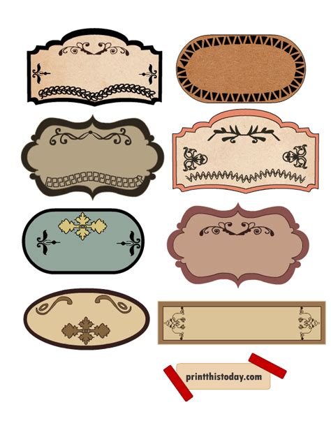 Download Free Printable Mason Jar Tags - Vintage Files DXF Files