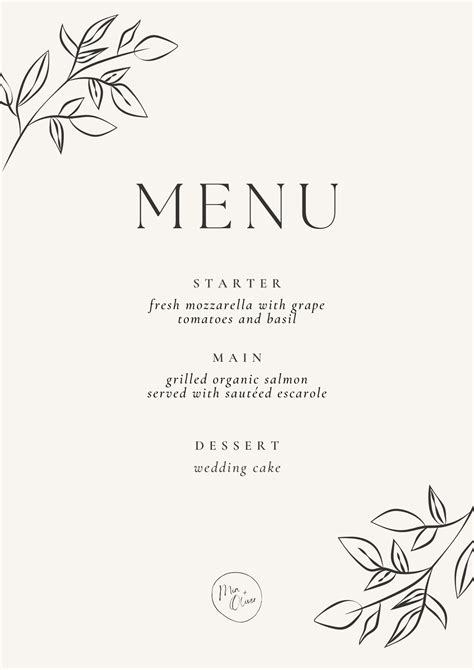 Free Printable Menu Cards Templates Png