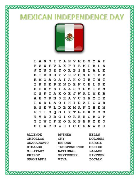 Free Printable Mexican Independence Day Worksheets