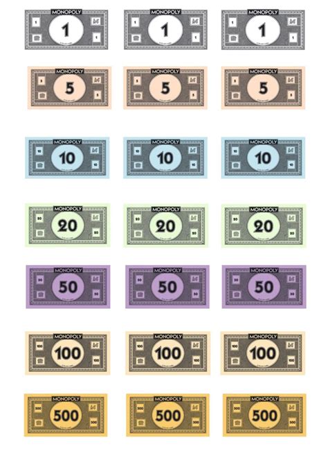Free Printable Monopoly Money Printable