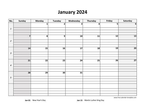 Free Printable Monthly Calendar Template