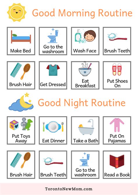 Free Printable Morning And Evening Routine Charts