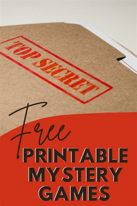 Free Printable Mystery Games