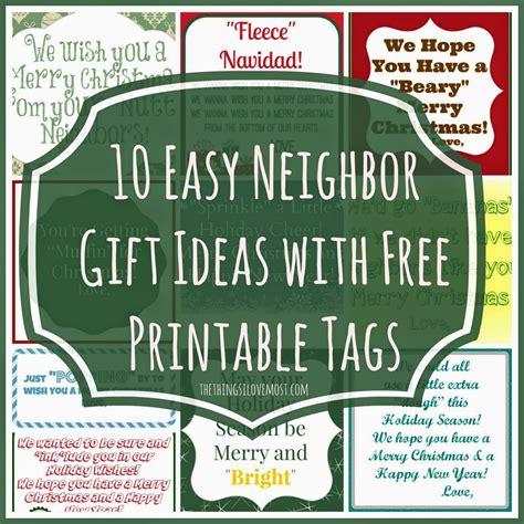 Free Printable Neighbor Gift Tags