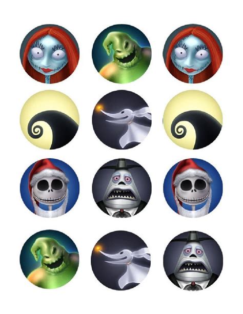 Free Printable Nightmare Before Christmas Cupcake Toppers