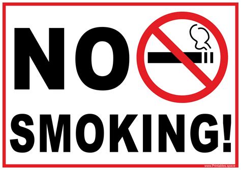 Free Printable No Smoking Signs To Print