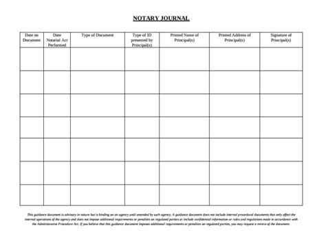 Free Printable Notary Journal