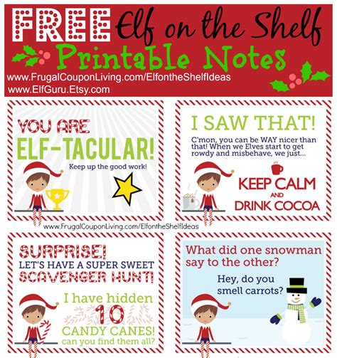 Free Printable Notes From Elf On The Shelf