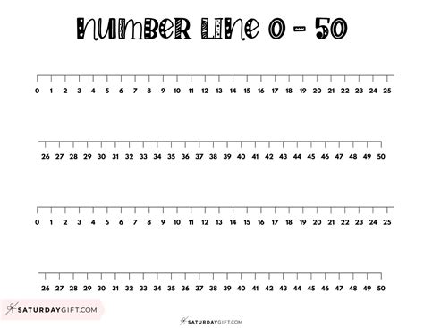 Free Printable Number Line To 50