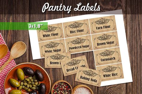 Download Free Printable Pantry Labels - Vintage Commercial Use DXF Files