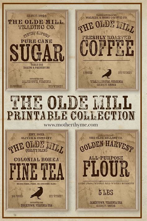 Download Free Printable Pantry Labels - Vintage Cut Files