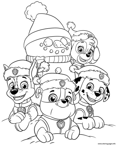 Free Printable Paw Patrol Christmas Coloring Pages