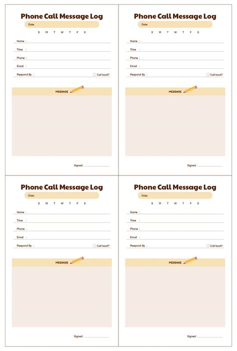 Free Printable Phone Messages Templates