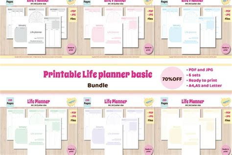 Download Free Printable Planner Template A5 bundle DXF Files