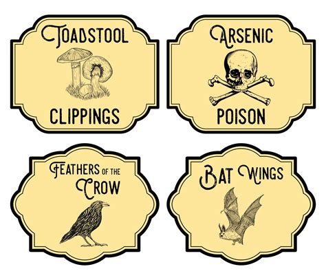 Free Printable Poison Labels