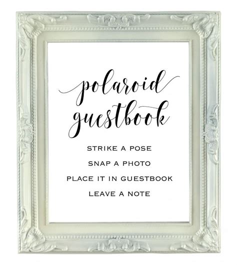Free Printable Polaroid Guest Book Sign