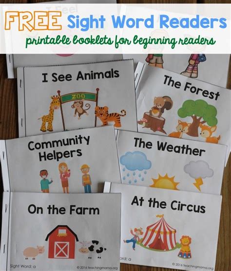 Free Printable Pre K Reading Books