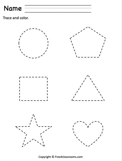 Free Printable Preschool Worksheets Tracing Shapes