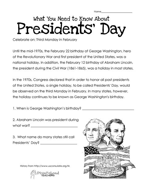 Free Printable Presidents Day Worksheets For Kindergarten