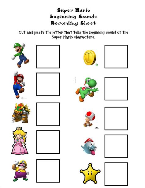 Free Printable Printable Super Mario Worksheets