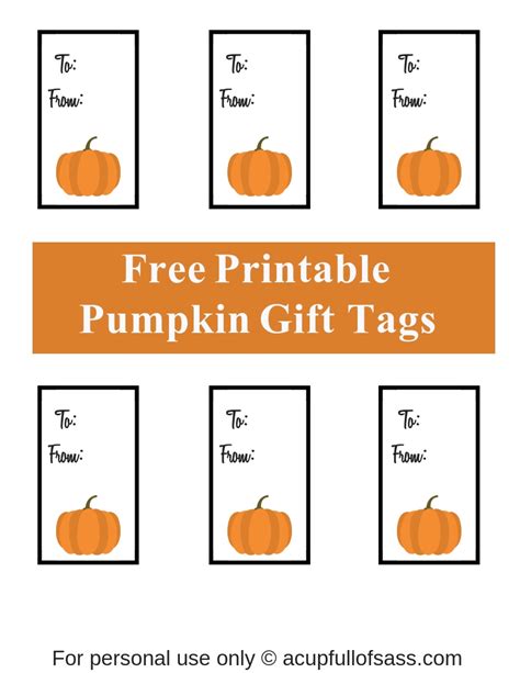 Free Printable Pumpkin Gift Tags