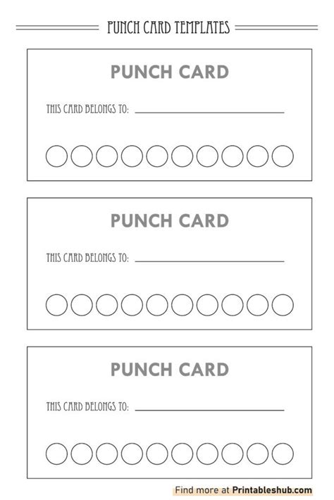 Free Printable Punch Card Template