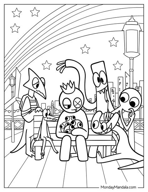 Free Printable Rainbow Friends Coloring Pages